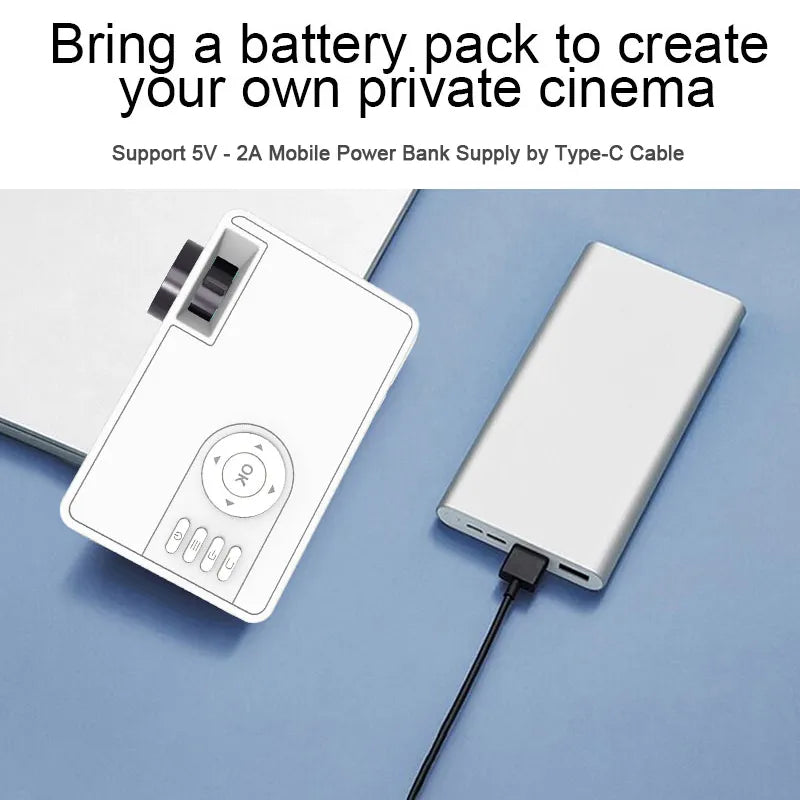 Lisslune | Lumino | Mini Projector | Portable | Miracast Support | HD Image | Compact Size