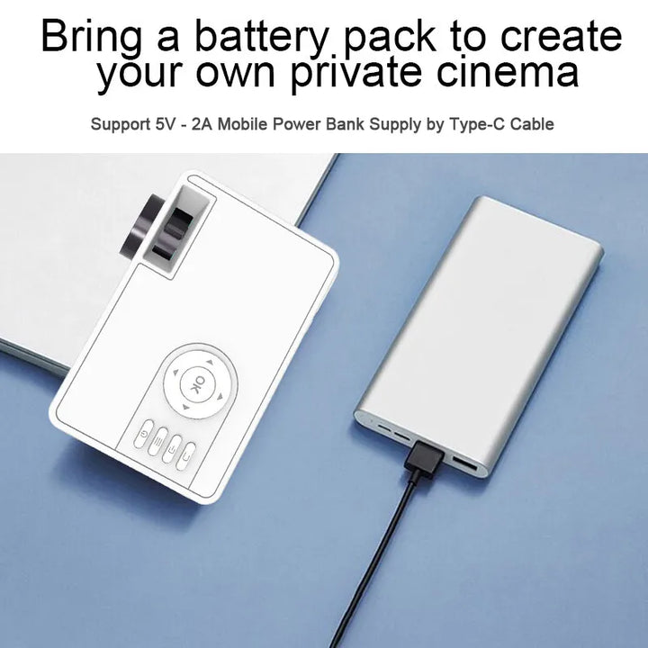 Lisslune | Lumino | Mini Projector | Portable | Miracast Support | HD Image | Compact Size
