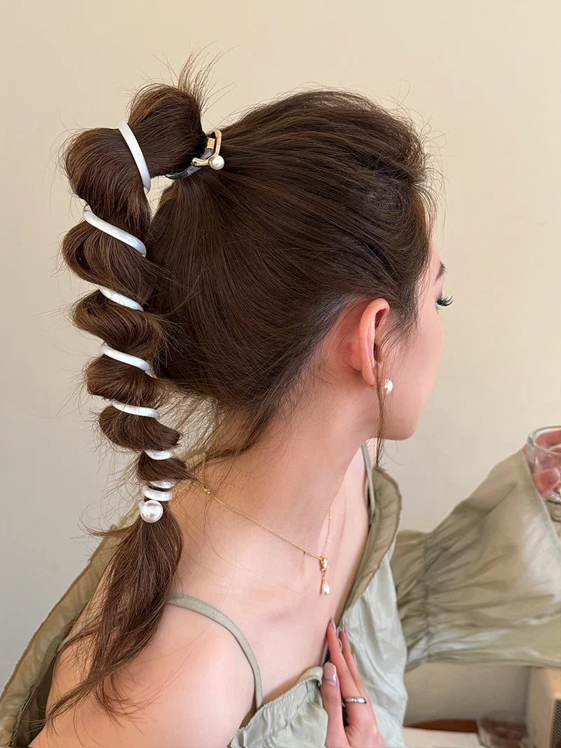 Rynx | Japanese Fashion Style Spiral Hairband Metal Tpu Hair Bands for Girls and Women Hair Accessories