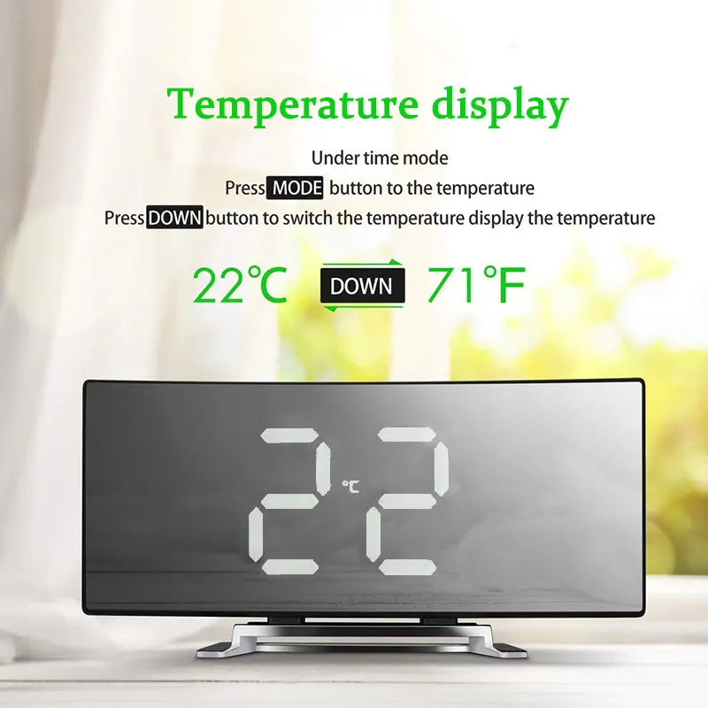Lisslune | Curved Screen Digital Alarm Clock