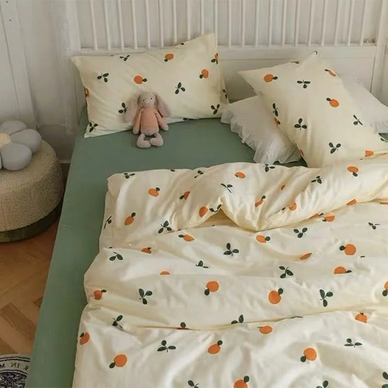 Rynx | In Pink Flowers Bedding Set Flat Bed Sheet Duvet Cover Twin Full Queen Nordic Bedding Boys Girls Bedding Sets Flower Cherry