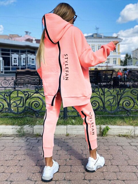 Lisslune | Women's Sweatshirts 2-piece Sets Tracksuit Plus Sizes Autumn Ladies Korea Pants Sweater Jumpsuits Ladies