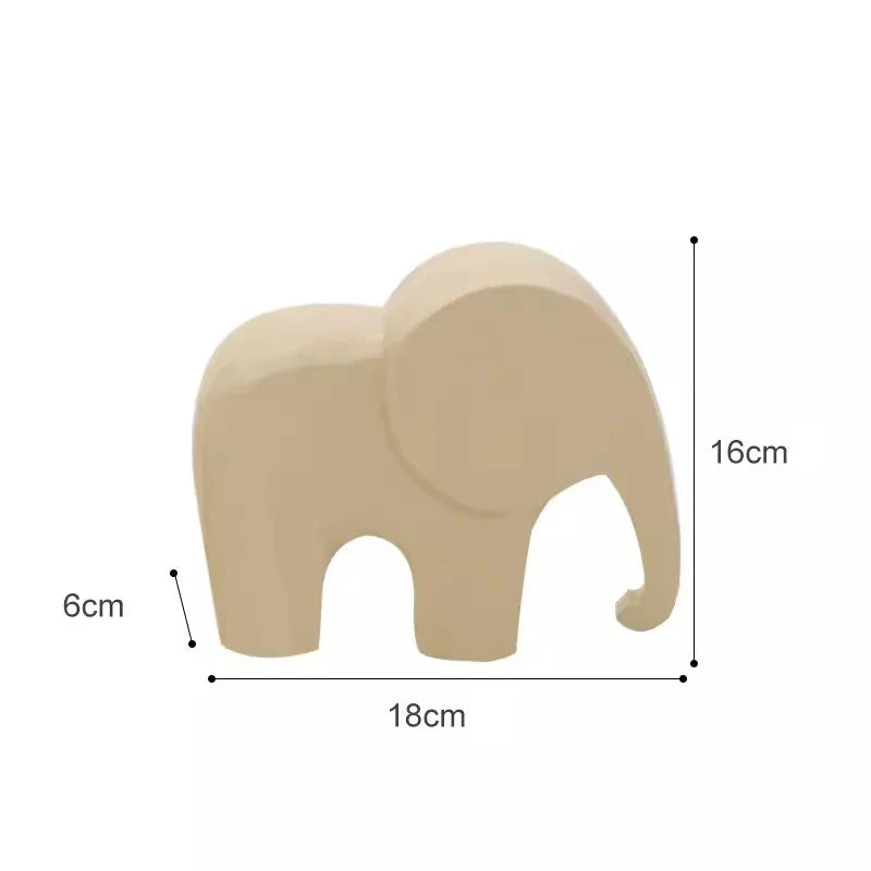 Rynx | Nordic Wood Elephant Ornament Morandi Home Decoration Accessories Office Desk Miniature Crafts Kids Room Decor