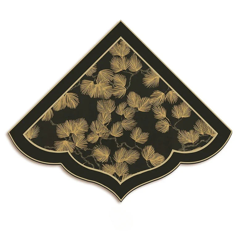 Rynx | Chinese Kitchen Corner Rug Floral Leaf PVC Rug Fan-Shaped Irregular Doormat Retro Elegant Water-Absorbent Doormat Rug