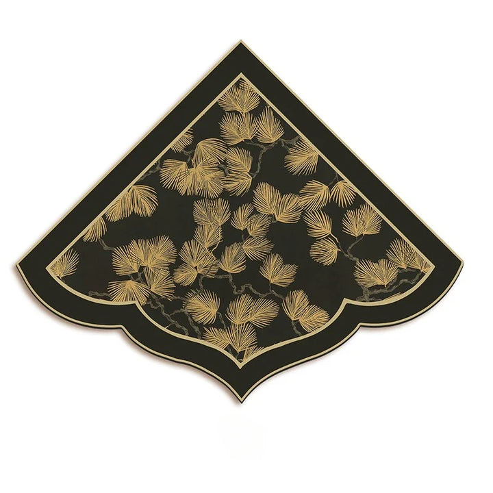 Rynx | Chinese Kitchen Corner Rug Floral Leaf PVC Rug Fan-Shaped Irregular Doormat Retro Elegant Water-Absorbent Doormat Rug