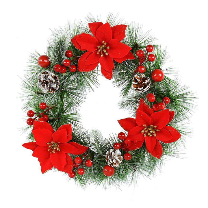 Rynx 30cm Christmas wreath Xmas door garland hanging ornaments Merry Christmas decoration for home New Year Navidad door hanger