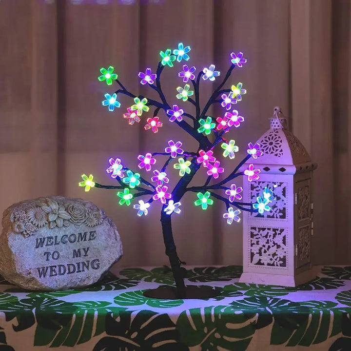 Rynx | Cherry Blossom Tree Light, 17 inch 40LED Illuminated Table Decoration Artificial Flower Bonsai Tree Lamp USB Powered Gifts for Home Decor