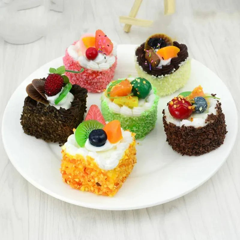 Lisslune | Realistic Faux Fruit Cake Display Model for Home Decor and Photography - 1 Piece Artificial Dessert Prop