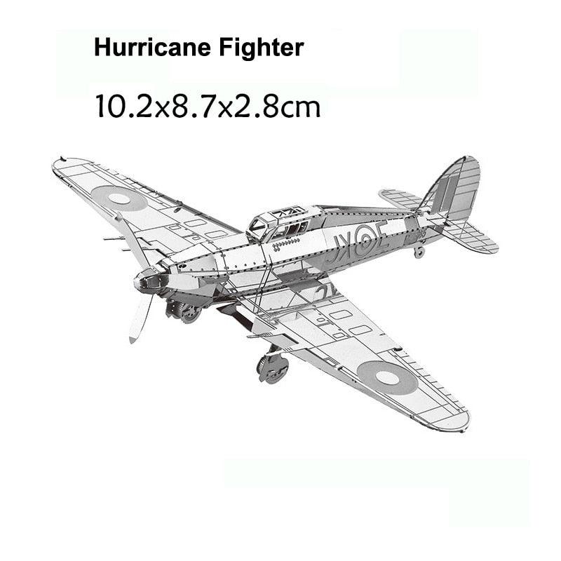 Lisslune | Stainless Steel 3D Jet Fighter Model Building Kit - Engaging DIY Puzzle for All Age Groups