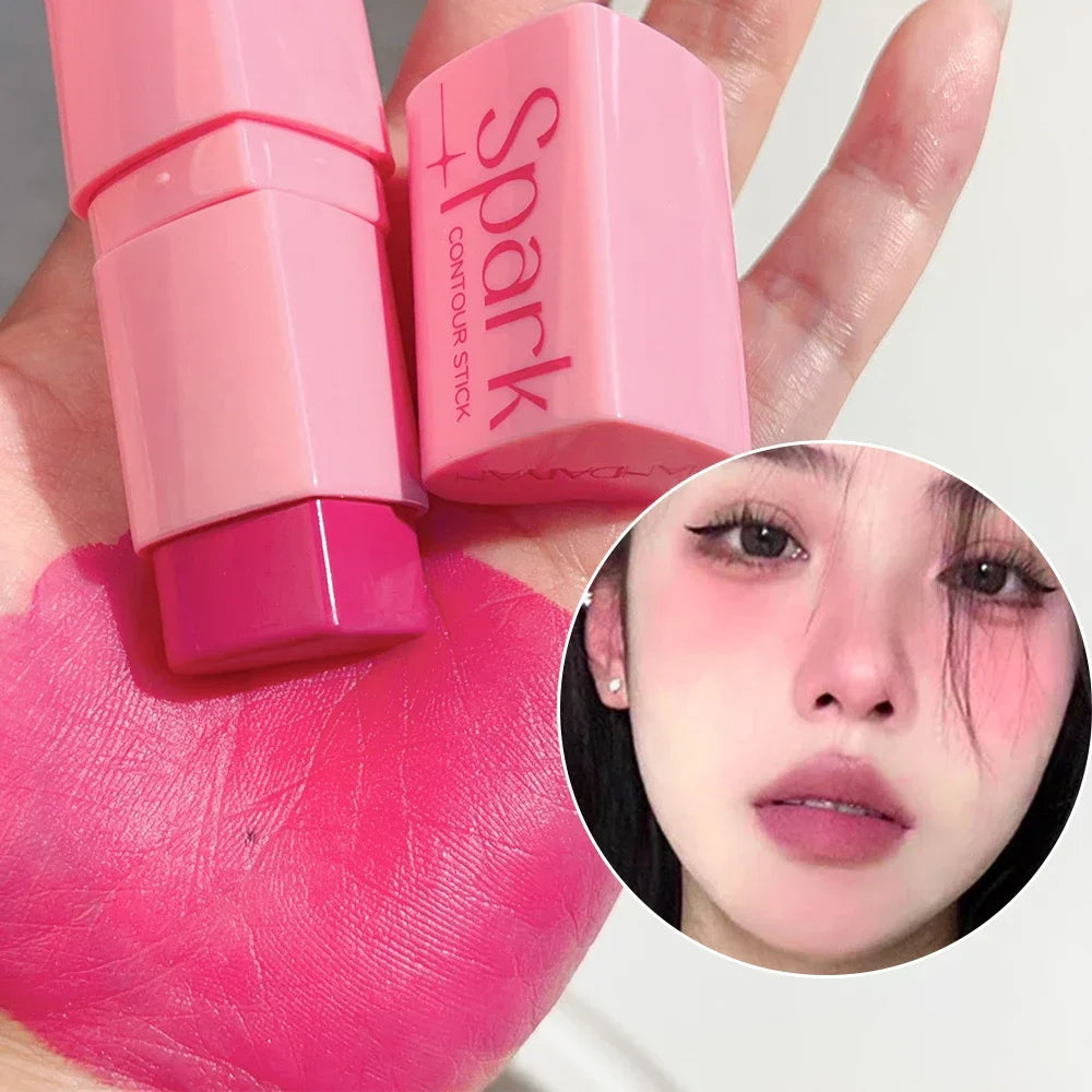 Rynx | Heart-shaped Highlighter Blush Stick Brightening Face Blush Cream Waterproof Contour Illuminator Highlight Blush Korean Makeup