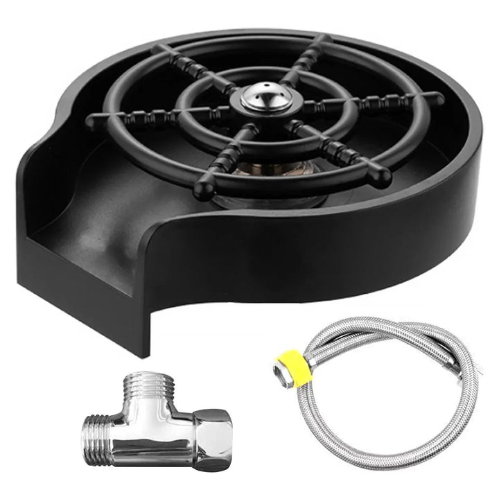 Lisslune | Automatic High-Pressure Stainless Steel Glass Rinser Set for Effortless Kitchen Cleaning