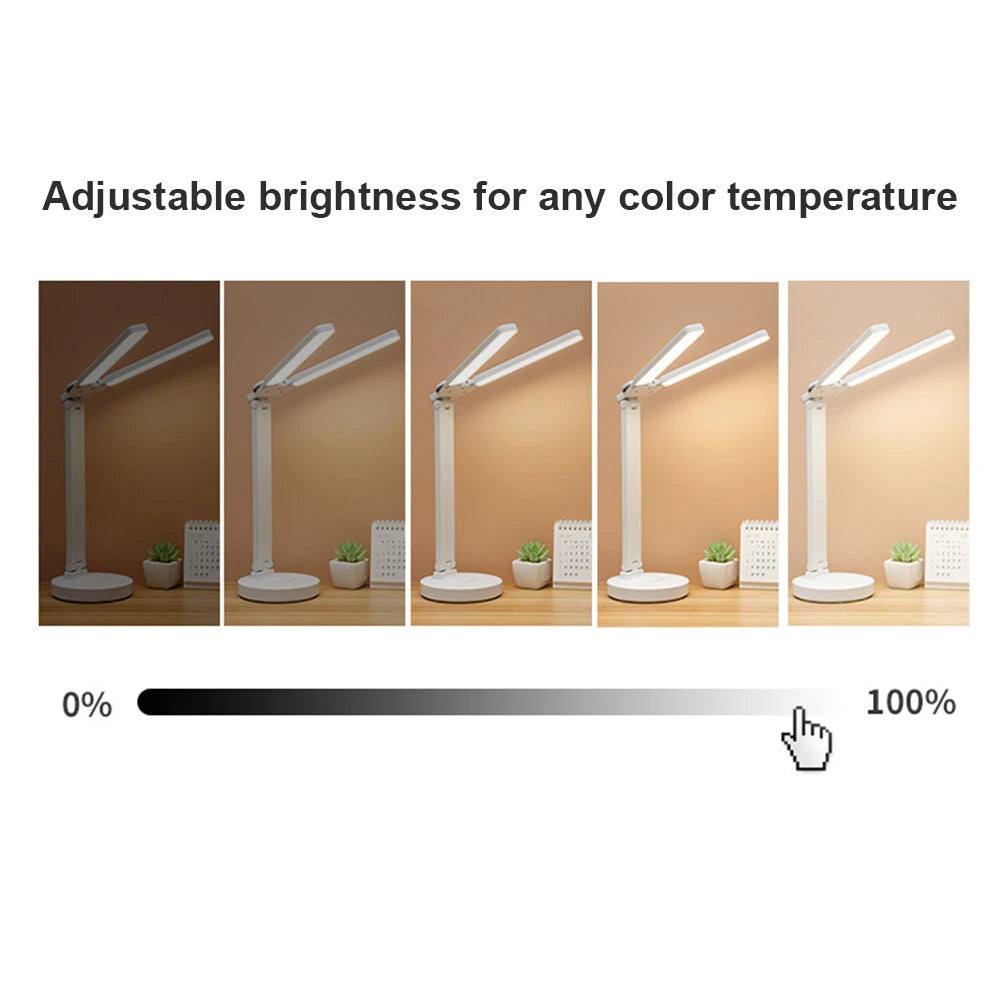 Lisslune | Adjustable Reading Lamp - Rechargeable Dimmable with Phone Table