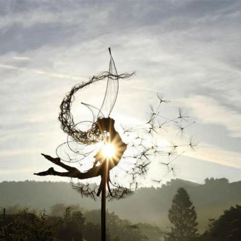 Lisslune | Metal Fairy Garden Sculpture Outdoor Lawn Decor