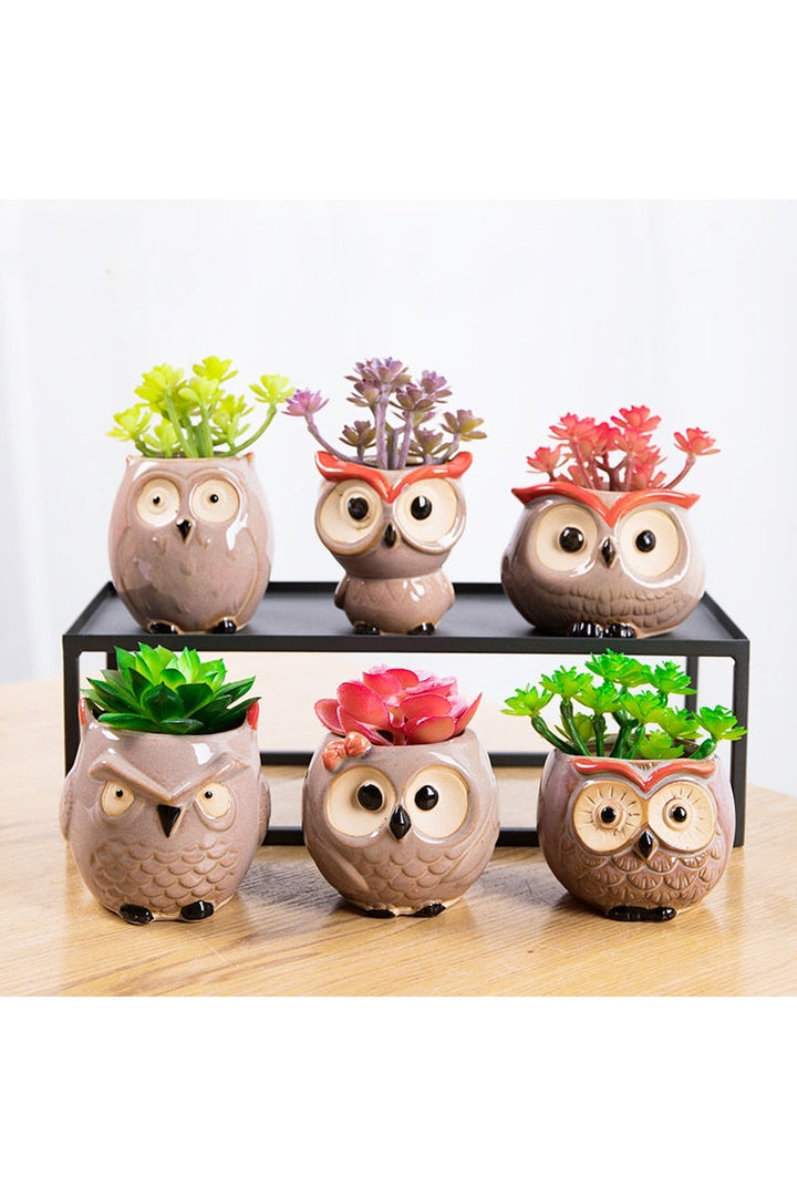 Lisslune | Owl Ceramic Flower Pot