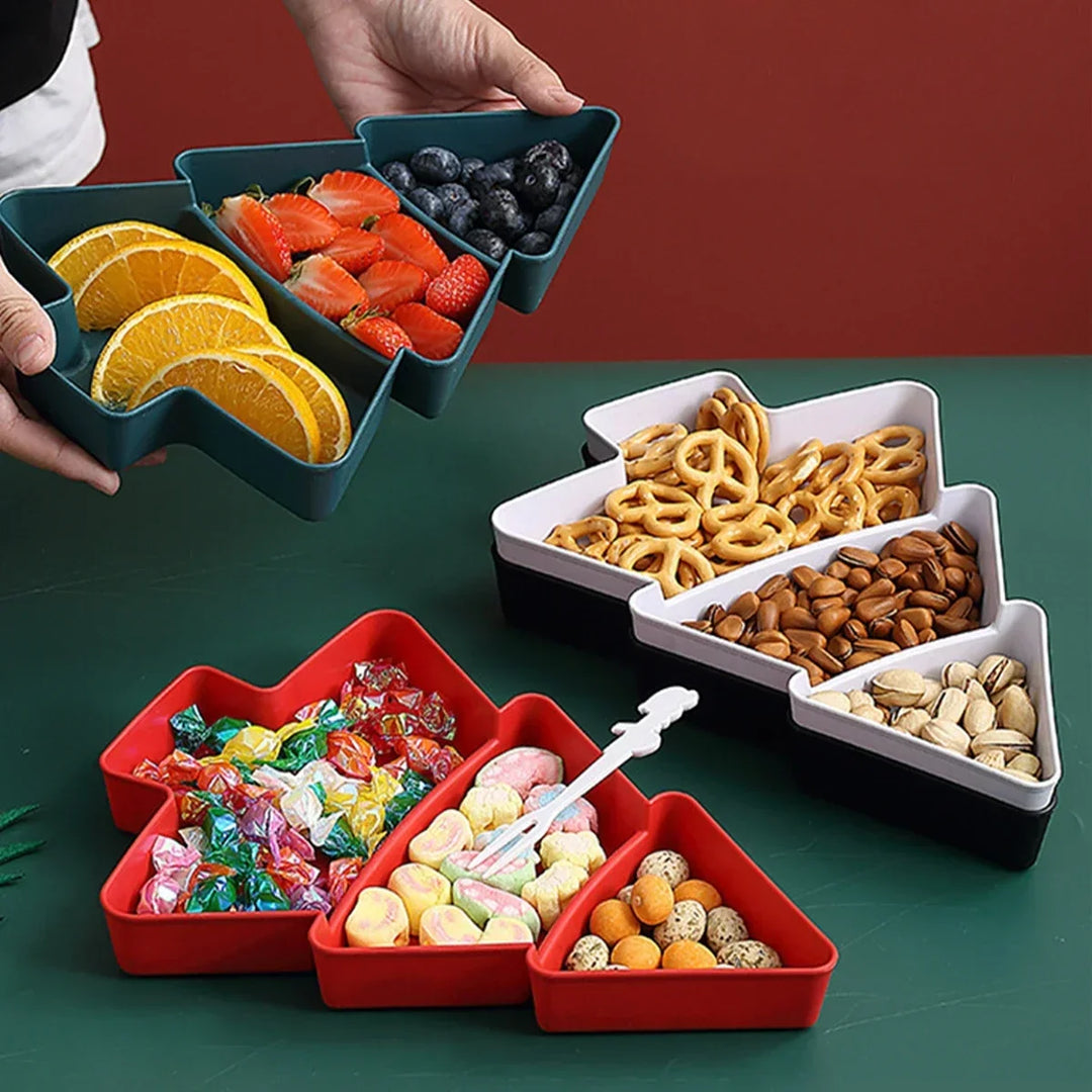 Rynx Christmas tree shape fruit snack candy platter washable Marry party decorations for home Christmas gifts ornament Happy New Year
