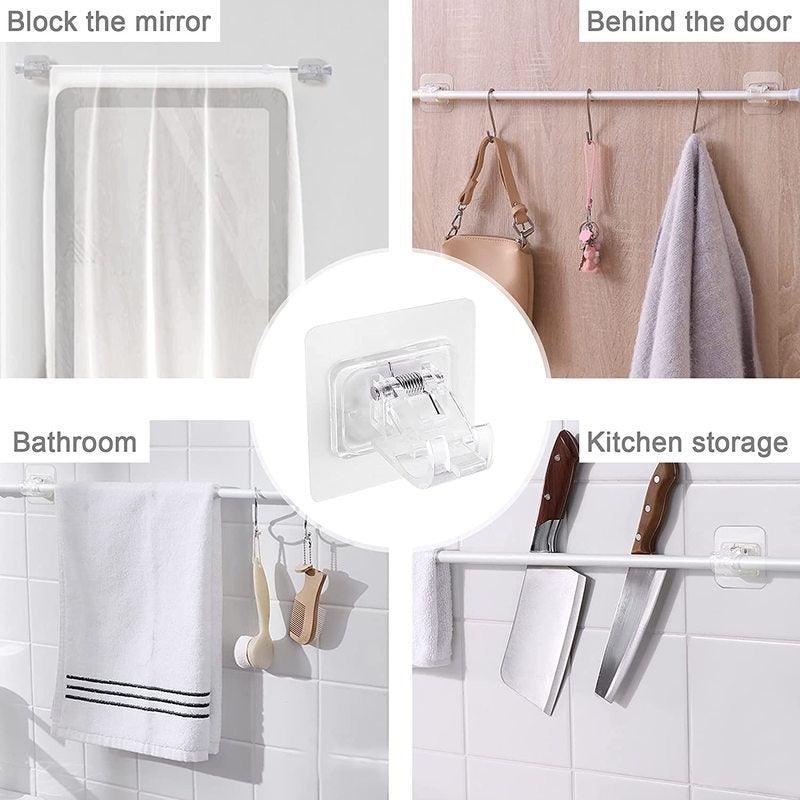Lisslune | Robust waterproof curtain rod brackets with easy peel-and-stick installation