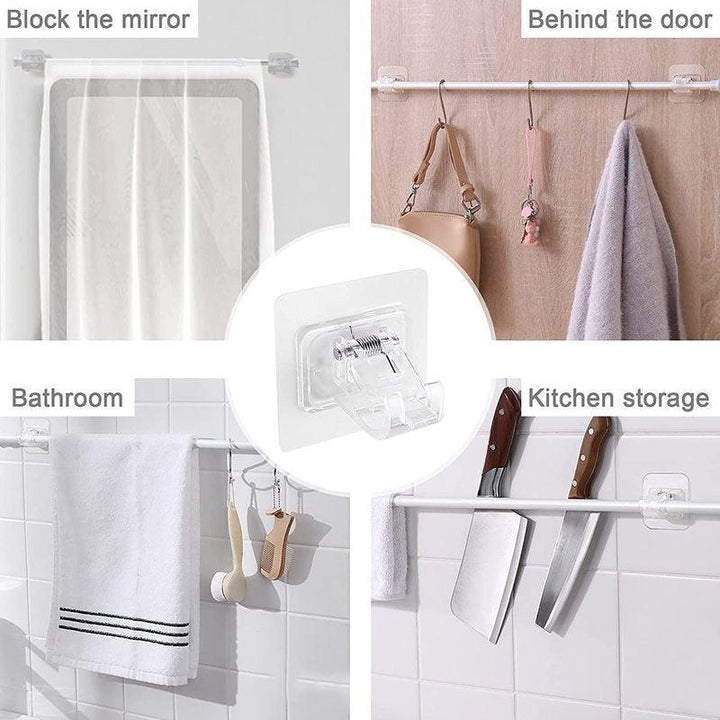 Lisslune | Robust waterproof curtain rod brackets with easy peel-and-stick installation