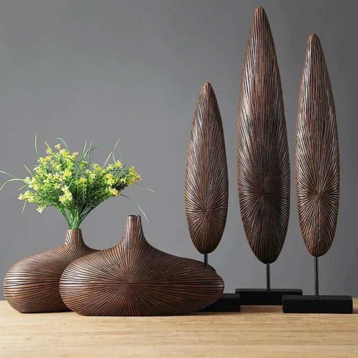 Lisslune | ClayAura Sahara Sculptured Vase | Handmade | Modern Decor for Home | Elegant Design