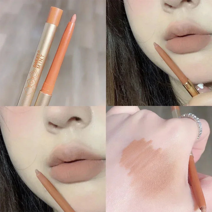 Rynx | Waterproof Lipstick Pencil Matte Nude Soft Solid Lipstick Pencil Long-lasting Professional Women's Lip Contour Korean Makeup