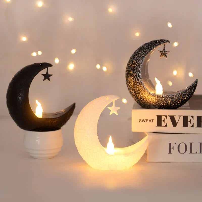 Rynx Eid Mubarak LED Candle Light Moon Star Ornaments 2024 Ramadan Kareem Home Decoration Eid Al Adha Gift Festival Party Supplies