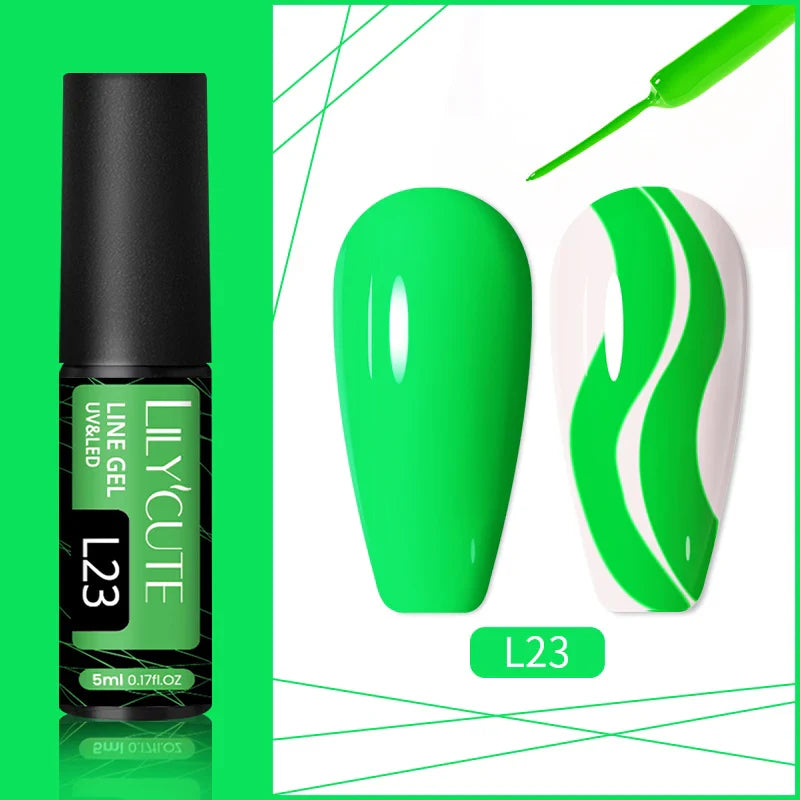 Rynx | 5ml Line Nail Art Polish Liner Pen Gel with Brush Varnish Semi Permanent Gel Nail Polish Wire Drawing Line Nail Art Tool