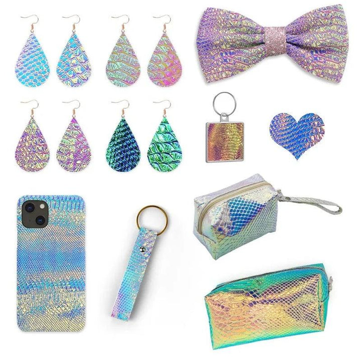 Lisslune | Iridescent Dragon Scale Leather for enchanting DIY creations