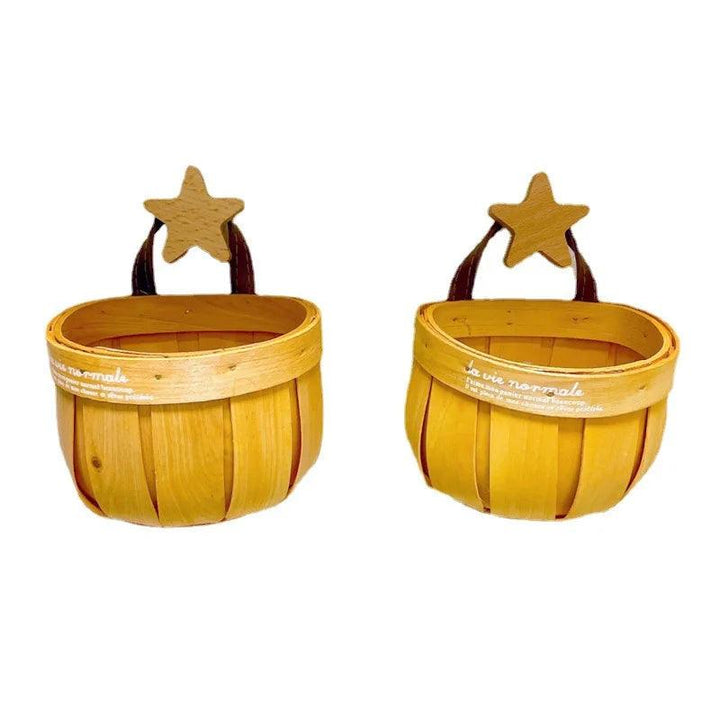 Lisslune | Charming Bamboo Wall Basket for Storing Spring Onions, Ginger, and Garlic