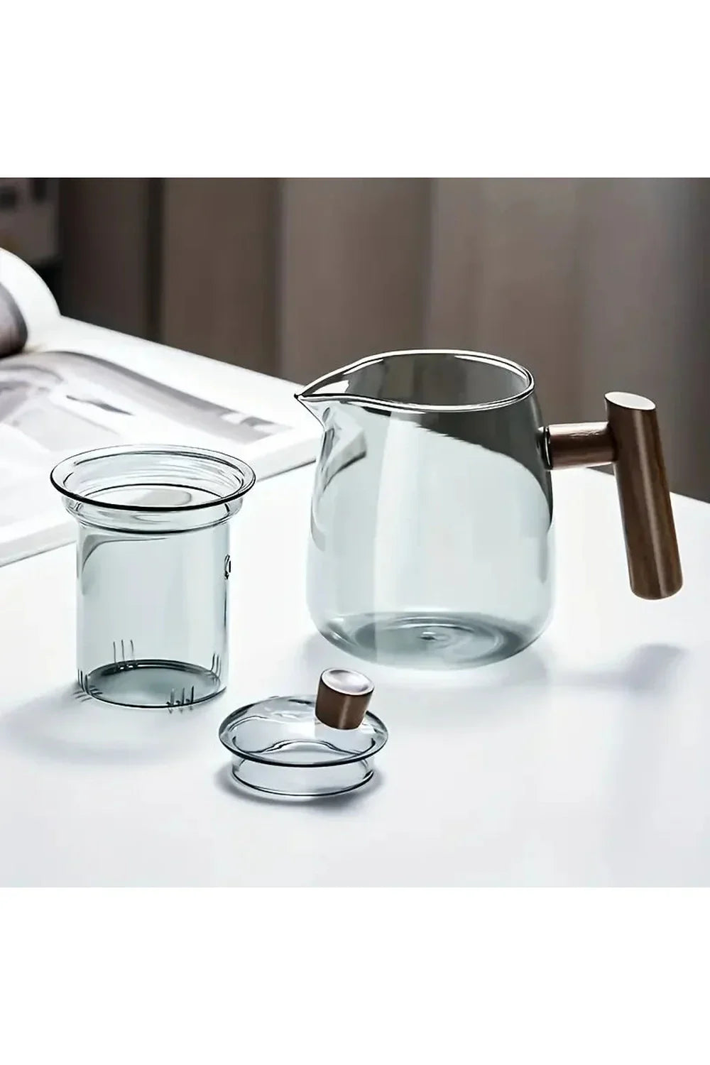 Lisslune | Wood Handle Glass Teapot