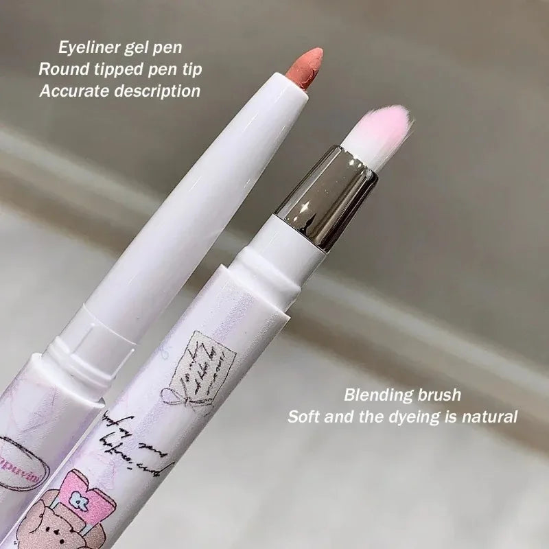 Rynx | Double Head Eyeliner Aegyo-sal Colored Eyeliner Gel Pencil Quick Drying Lying Silkworm Eyeliner Pencil Tea Brown Eyeshadow Makeup