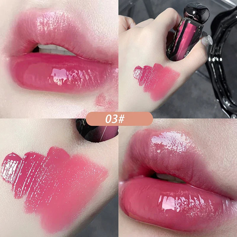 Rynx | Dark Purple Lipgloss Water Light long-lasting clear moisturizing Mirror Pink Peach Lip Tint non-sticky Cup liquid lipstick Makeup