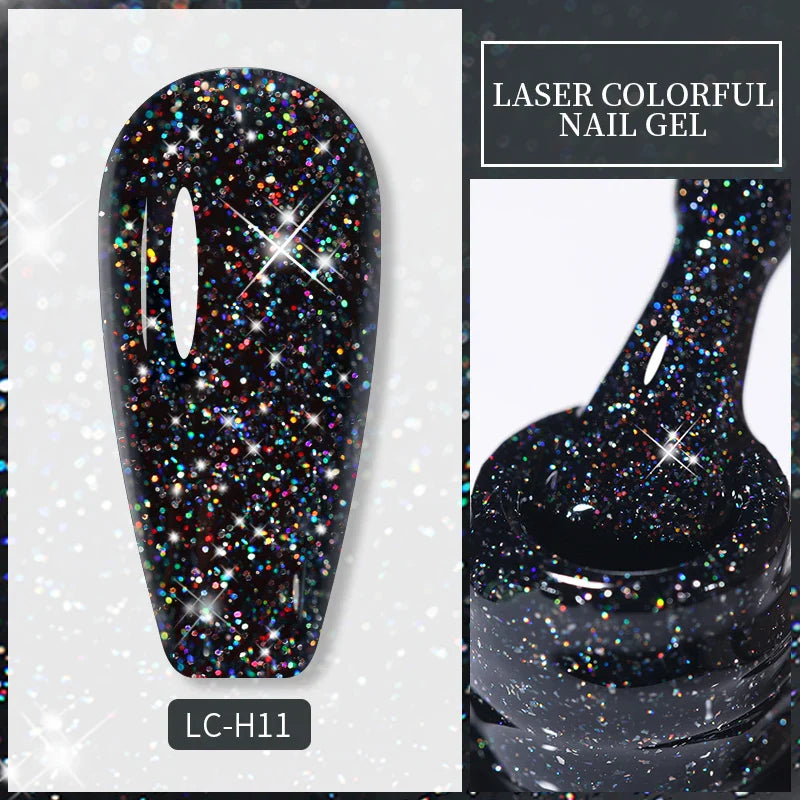 Rynx | 7ml Glitter Gel Nail Polish Semi Permanent Sequins Soak Off UV Gel Colorful DIY Nail Art Polishes