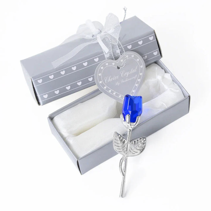 Lisslune | Crystal Bear Glass Rose - Valentine's Day Gift, Fashion Ornament, Wedding Home Decor