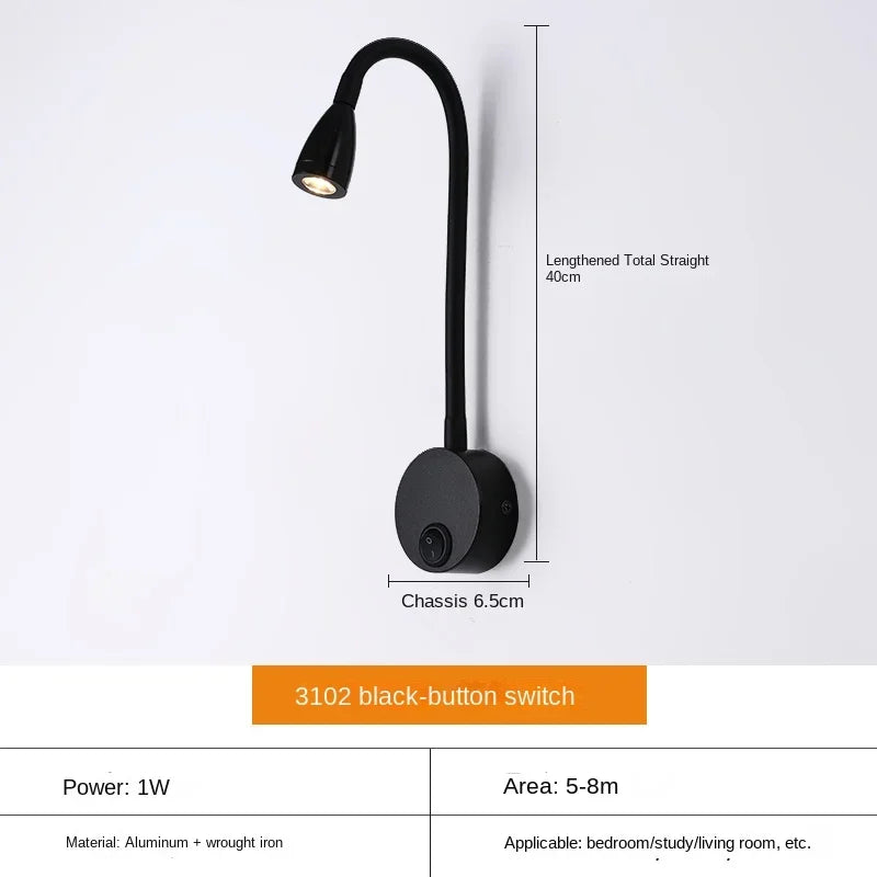 Lisslune | Versatile LED Wall Lamp: Modern, Flexible, Perfect for Reading in Bed