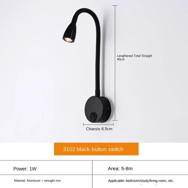 Lisslune | Versatile LED Wall Lamp: Modern, Flexible, Perfect for Reading in Bed