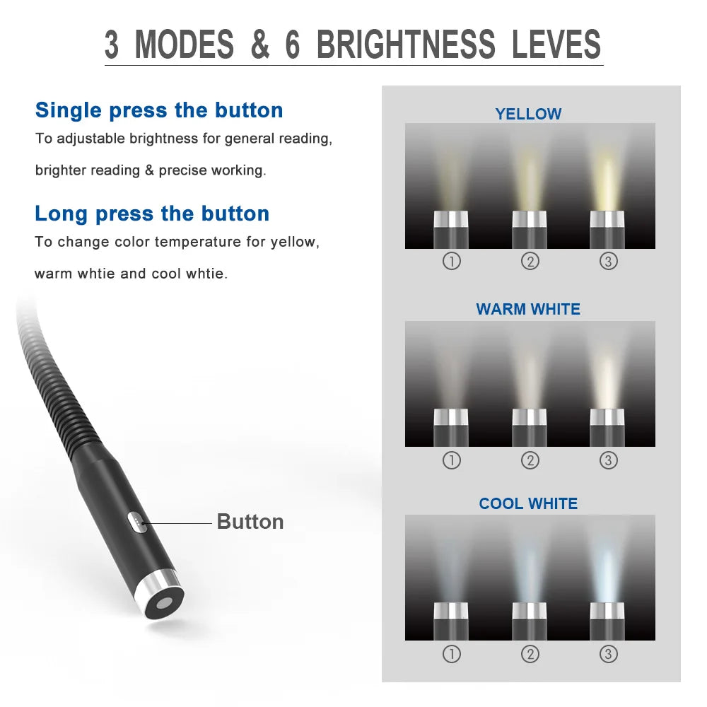 Lisslune | LED rechargeable neck lamp with 3 modes