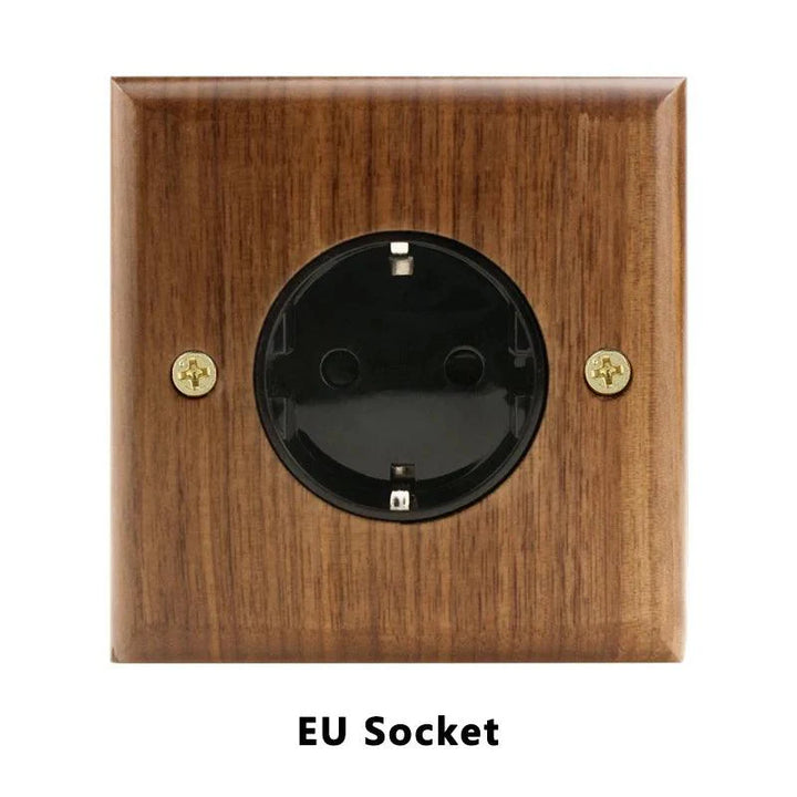 Lisslune | Stylish Black Walnut Electric Panel with USB Ports, Adjustable LED Ambient Lighting and Modern Pull Knob Features