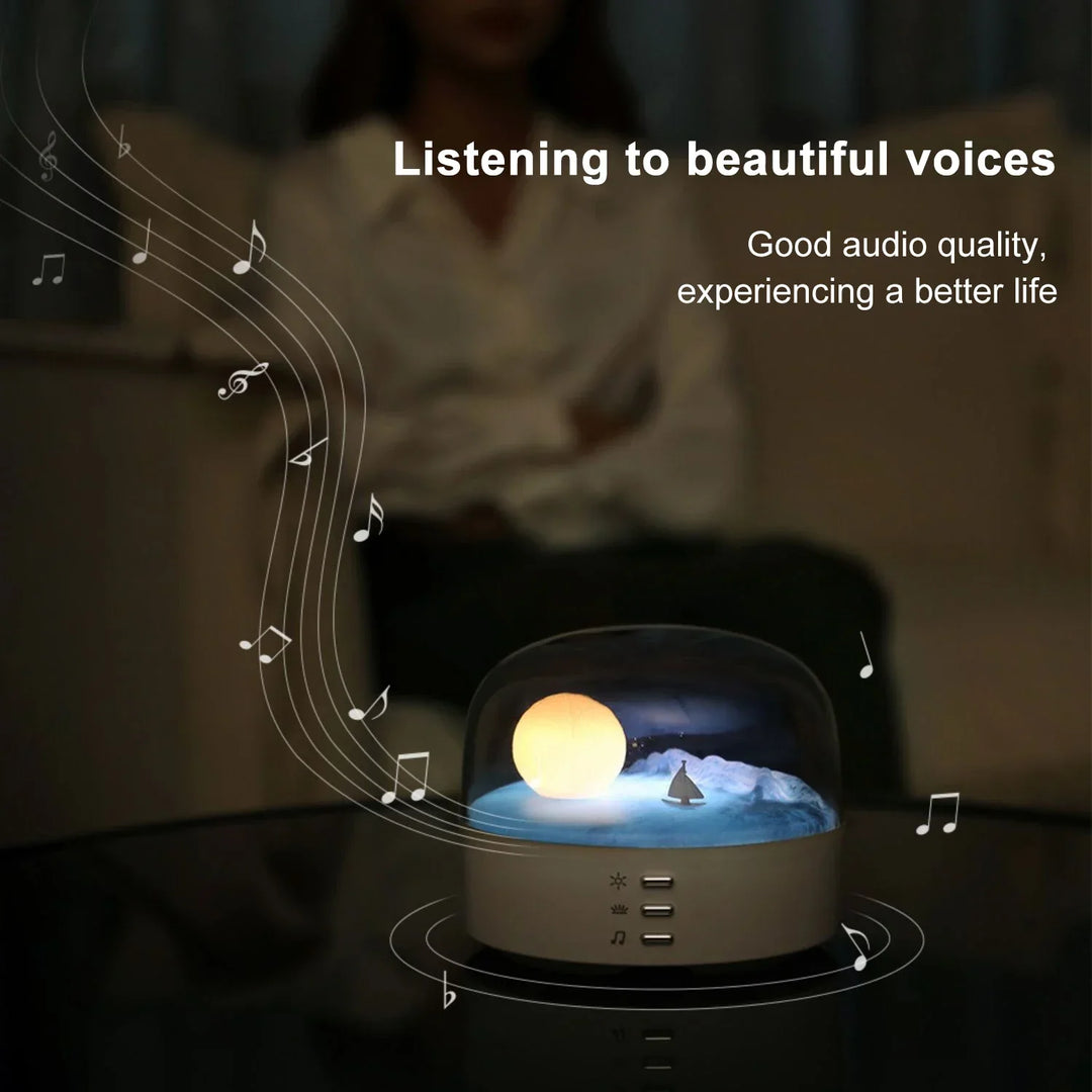 Lisslune | 3D Mysterious Moon LED Night Light Speaker