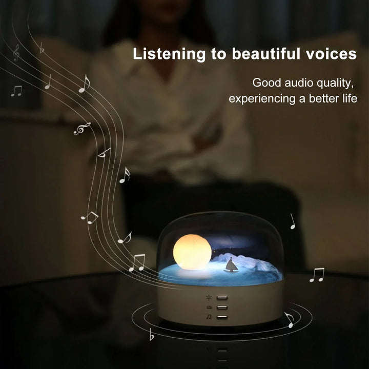 Lisslune | 3D Mysterious Moon LED Night Light Speaker