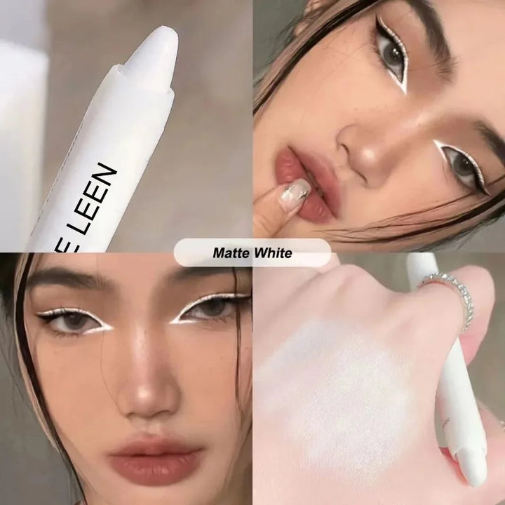 Rynx | Pearls Matte White Eyeliner Pencil Eye Head Brightening Flash Highlighter Eyeshadow Pencil Waterproof Lying Silk Caterpillar Pencil Cosmetics