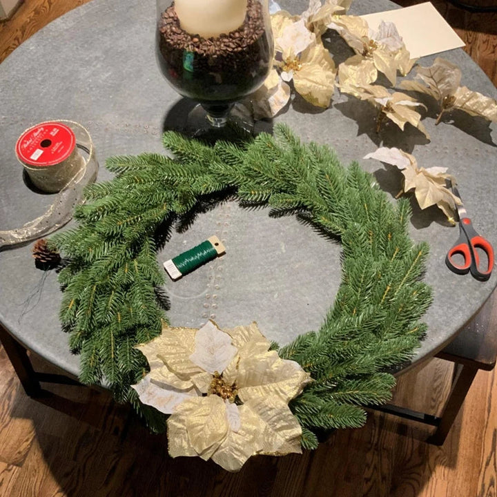 Rynx 1Pack Christmas Pine Needles Branches Artificial Plant Christmas Tree Ornaments Decorations for Home DIY Wreath Gift Box Wedding Flowers