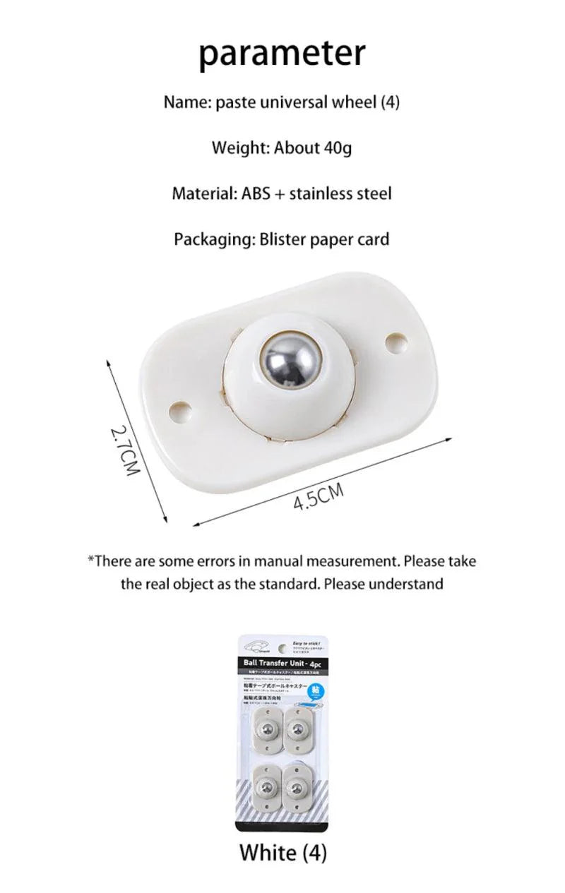Lisslune | Set of 4 Locking Casters 360° Swivel Wheels for Effortless Movement of Cans and Bins
