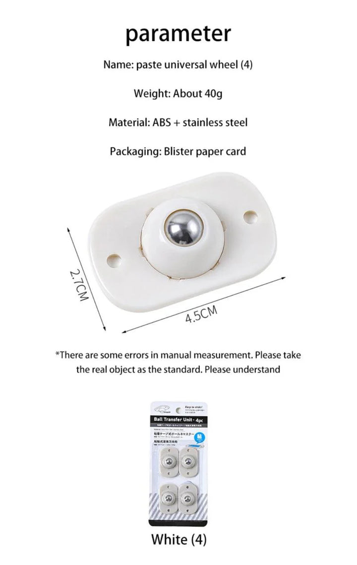 Lisslune | Set of 4 Locking Casters 360° Swivel Wheels for Effortless Movement of Cans and Bins