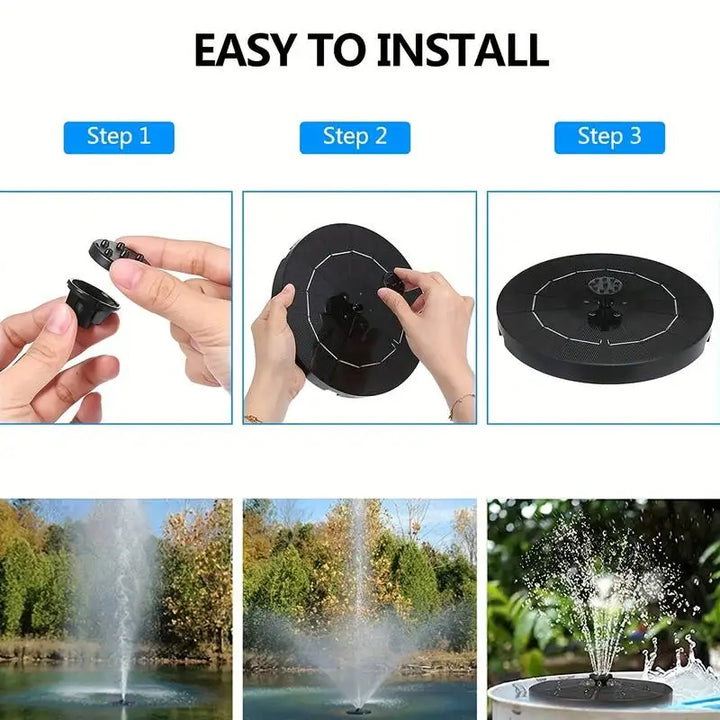 Lisslune | SolarSpring Vital Solar Fountain | Floating Pond Pump | Garden Decoration | Solar Water Feature for Outdoors