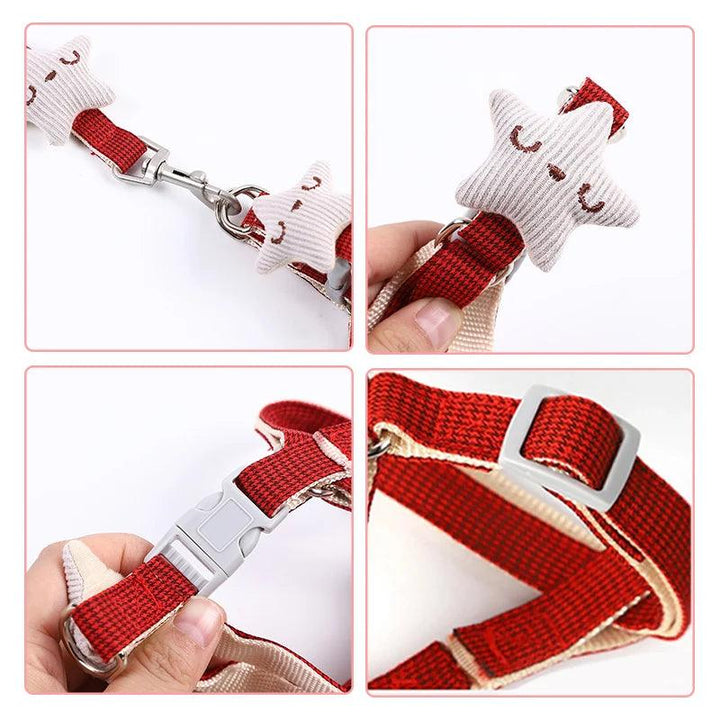 Lisslune | Beautiful, star-shaped adjustable harness and leash set for small pets