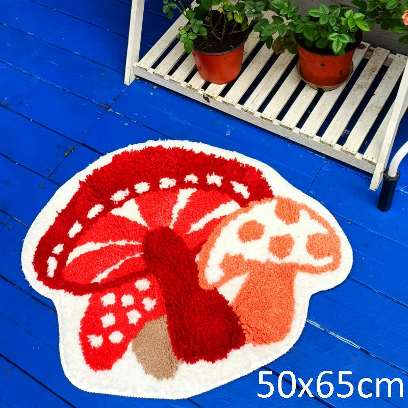 Rynx | Tufting Mashroom Cactus Bathroom Mat Bedroom Plant Rug Living Room Rug Function Doormat Door Mat Cartoon Home Children's Room Decor