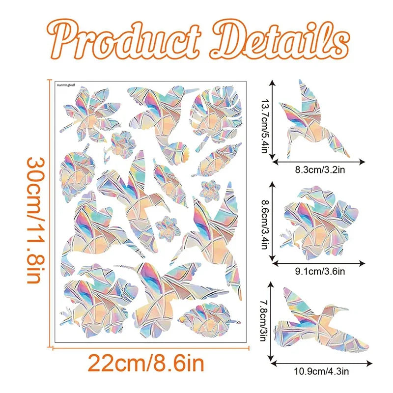 Rynx Rainbow Suncatcher Window Sticker PVC Cat Butterfly Prism Glass Wall Sticker Home Kids Bedroom Decoration Self-Adhesive Decor