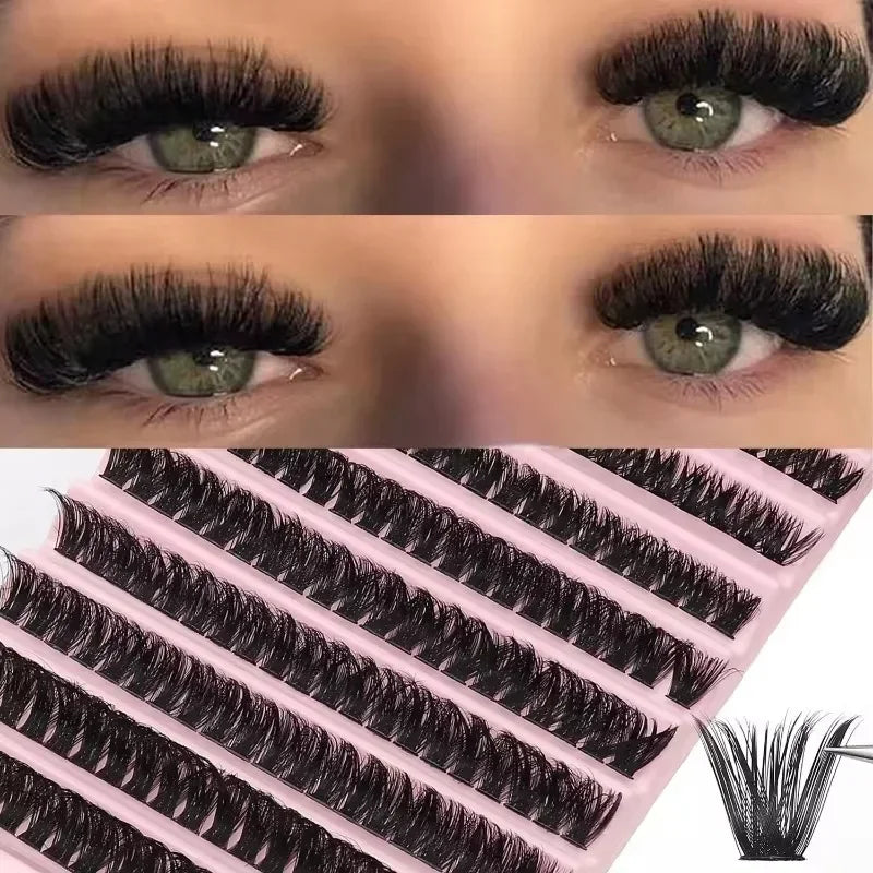 Rynx | 30/40/80D Russian DD Curl Artificial Eyelashes Thick mixed length 8-16mm self-adhesive fluffy style reusable extension eyelashes makeup