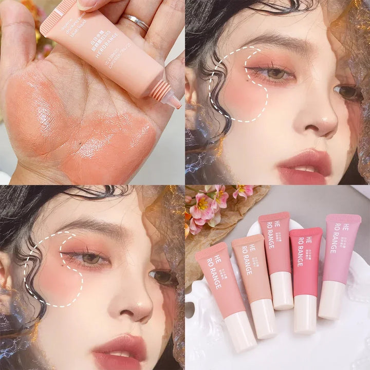 Rynx | Smooth Liquid Blush Cheek Ink Sponge Matte Gentle Face Makeup Blush Pigment Waterproof Long-lasting Creamy Cosmetics