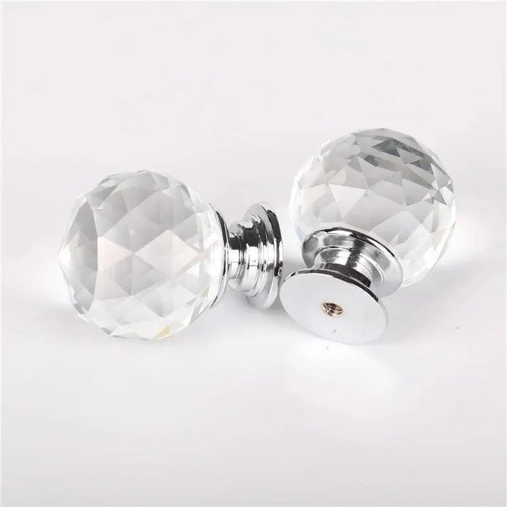 Lisslune | Elegant Clear Crystal Cabinet Knobs - Stylish Drawer Pull Handles with Sturdy Zinc Alloy Base