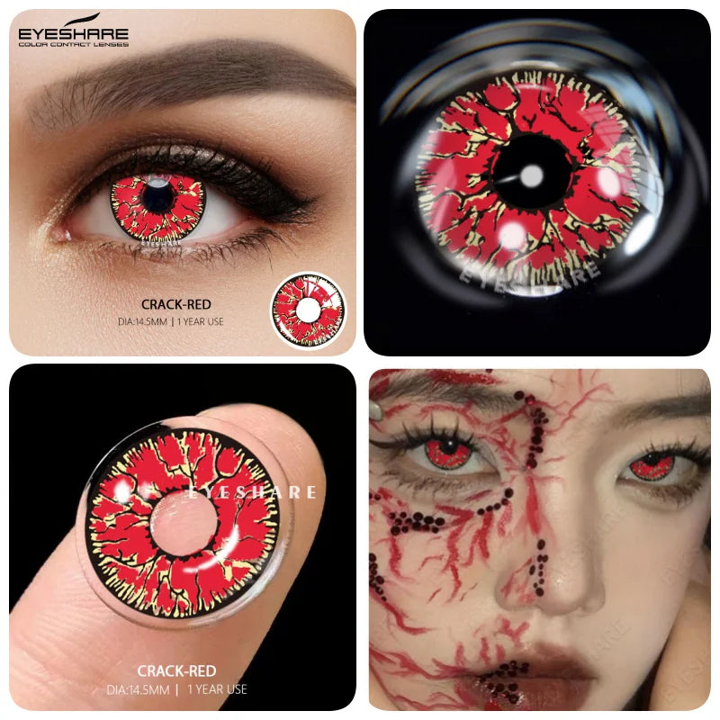 Rynx | Colorful Contact Lenses for the Eyes 1 Pair Cosplay Anime Lens Yearly Cosmetic Contact Lenses Halloween Lenses Beauty Makeup